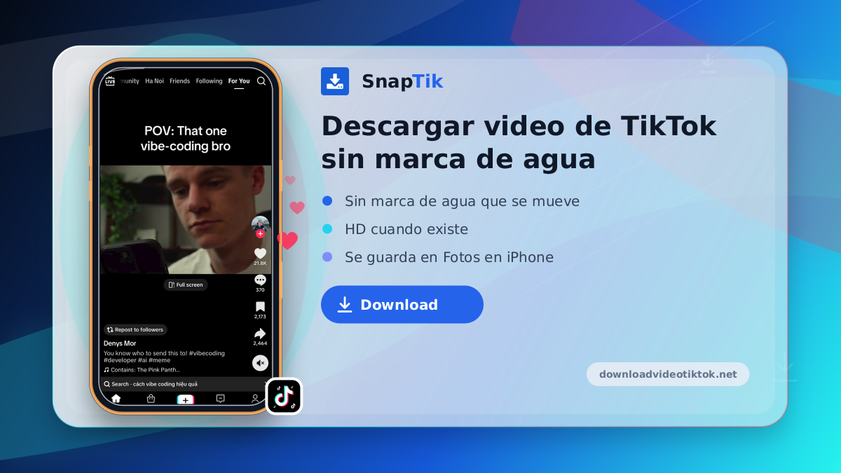 SnapTik - descargar video de TikTok sin marca de agua