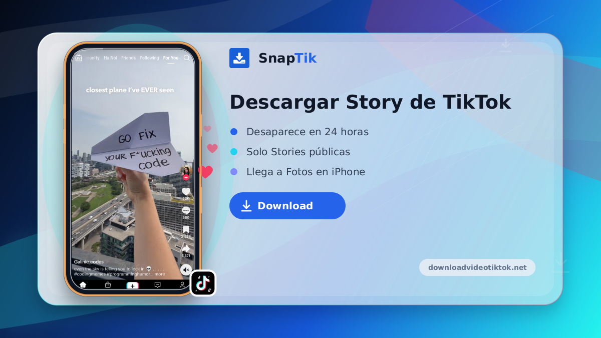 SnapTik - descargar Story de TikTok