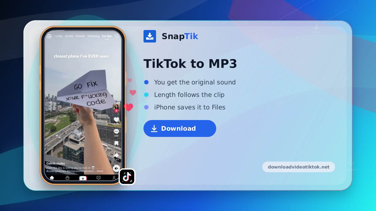 SnapTik - TikTok to MP3 downloader