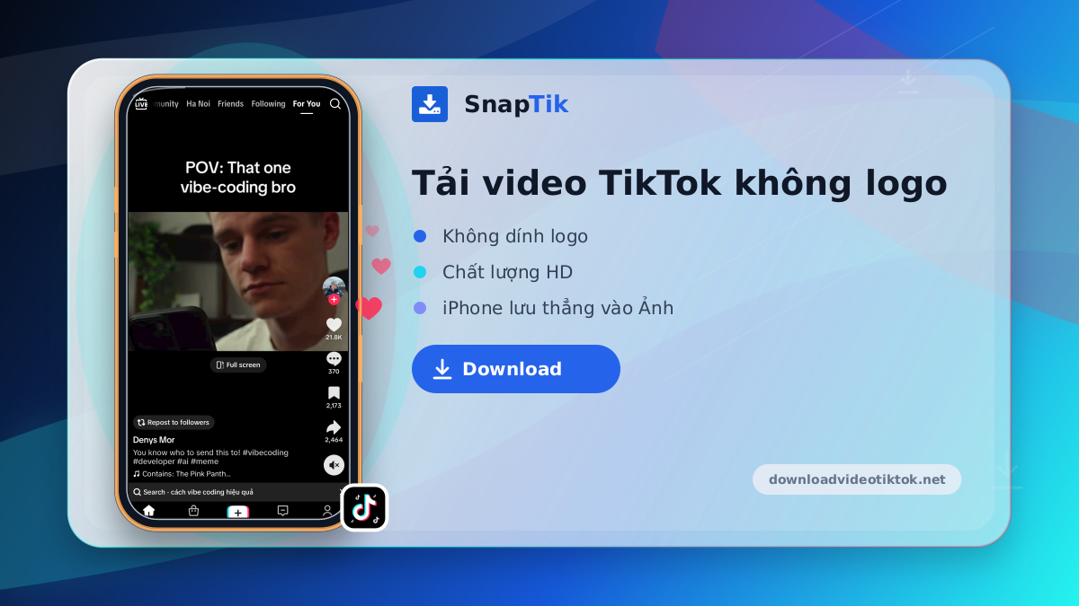 SnapTik - tải video TikTok không logo